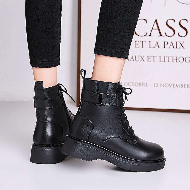 AIYUQI Women Winter Boots Warm Wool 2024 New Genuine Leather Women Ankle Boots Large Size Women's Snow Boots