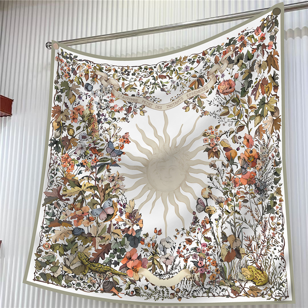 Twill Silk Scarf 90CM Hair Square Shawls Bag Belt Bandanas Tops Lady Decoration Foulard Femme 90cm Spring Accessories Mother Day Valentine's Day