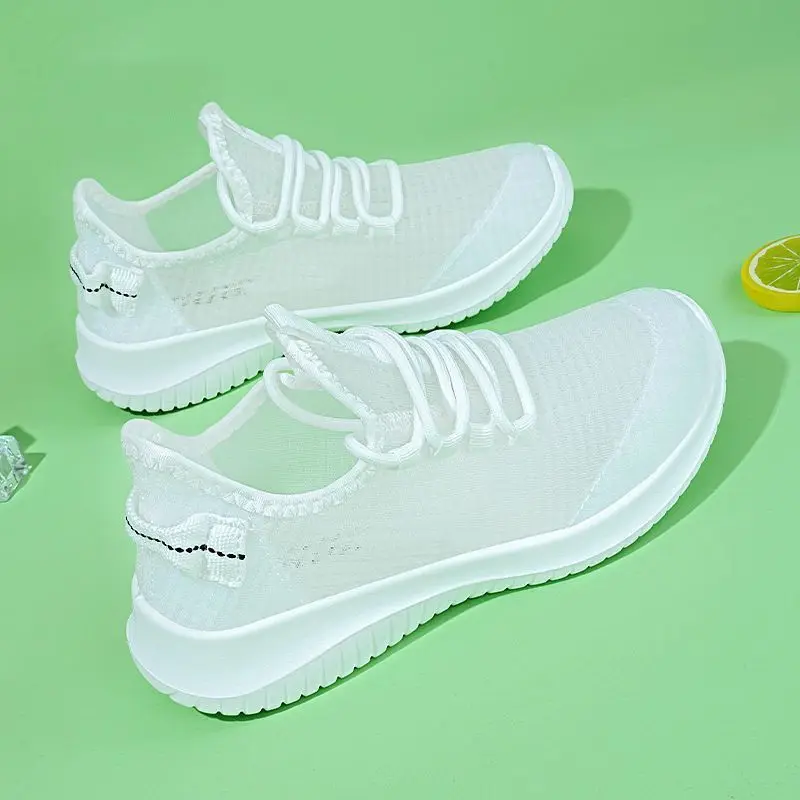 2023Summer Mesh Breathe Casual Women Fashion Lace Up Quality Light Sneakers New Female Platform Sport Running Vulcanized Shoes 5Ae4