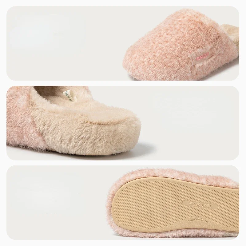 2025 NEW High end Women s Home Slippers Winter Fashion Plush Warm Men s Cotton Indoor Soft Sole Casual Flats Shoes Couples b f
