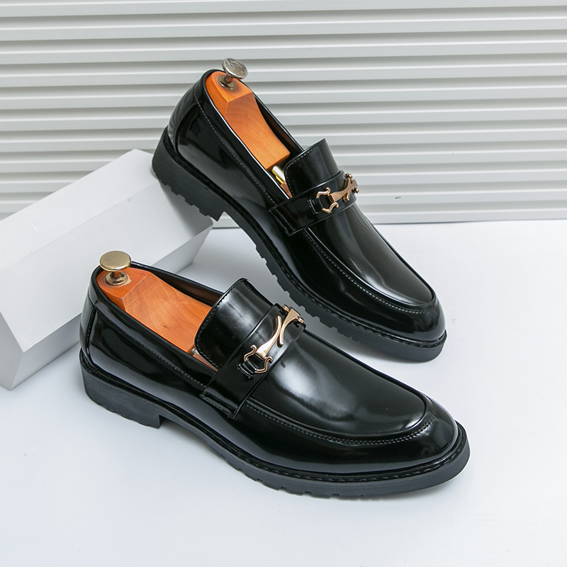 Loafers Men's Thick-soled Heightening British Style High-Level Business Casual Leather Shoes Slip-On Lazy Tassels