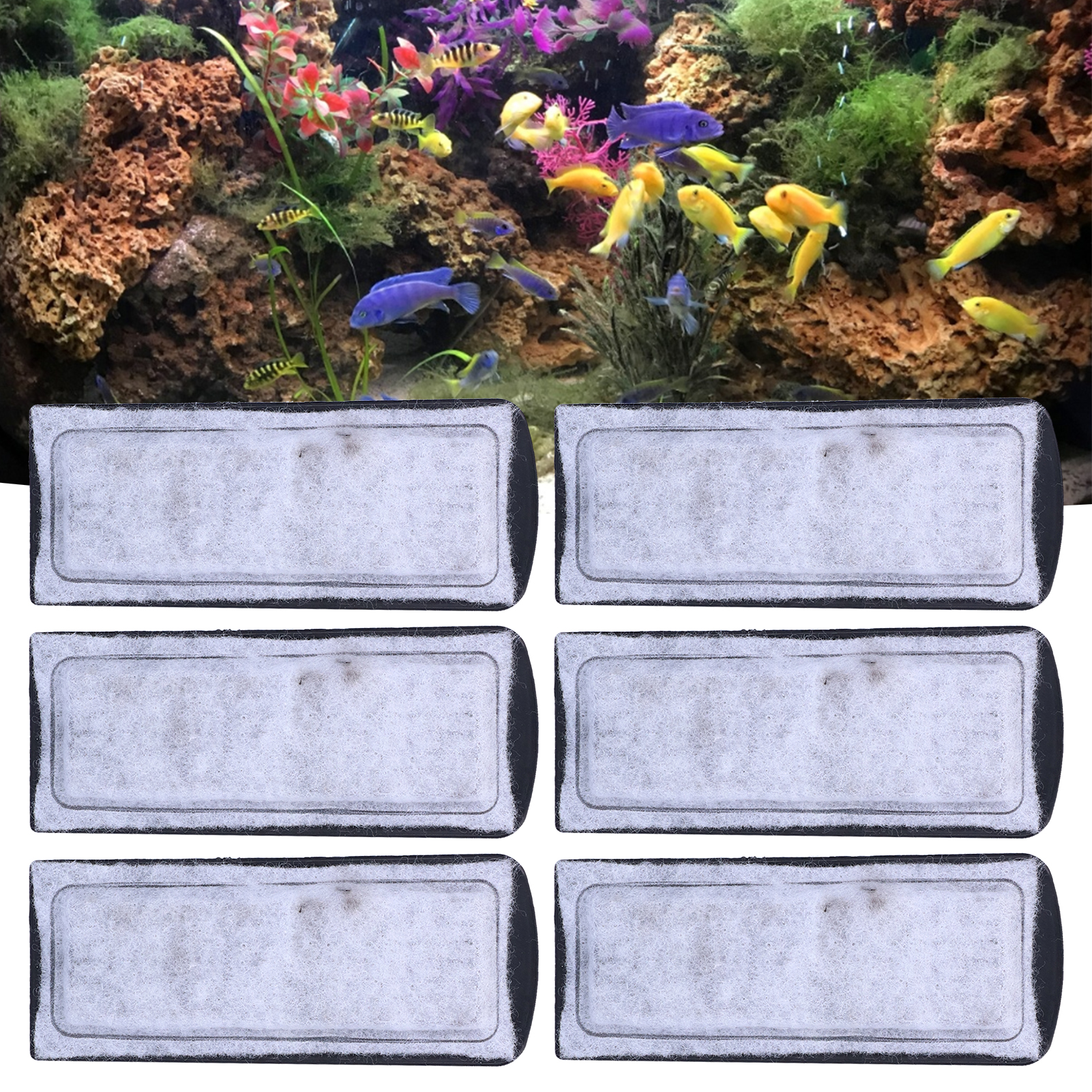 6Pcs Aquarium Filter Cotton Replacement WallMounted Filter Accessory For Fish Tanks