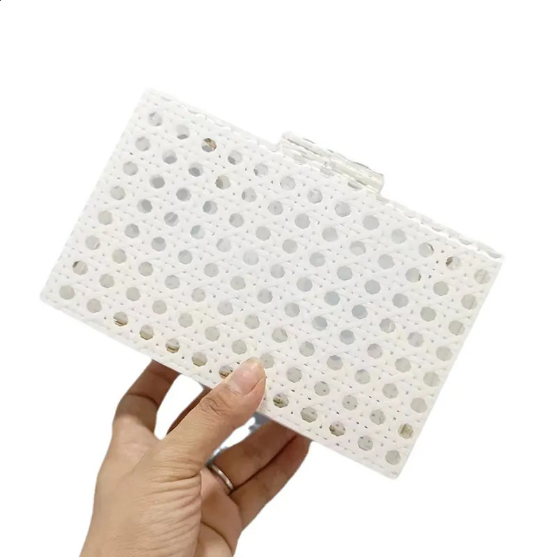 Evening Bag Shoulder Fashion Acrylic Vintage Rattan Chain Clutch Womens Handbag er Prom Party Bags in Handbag 240903
