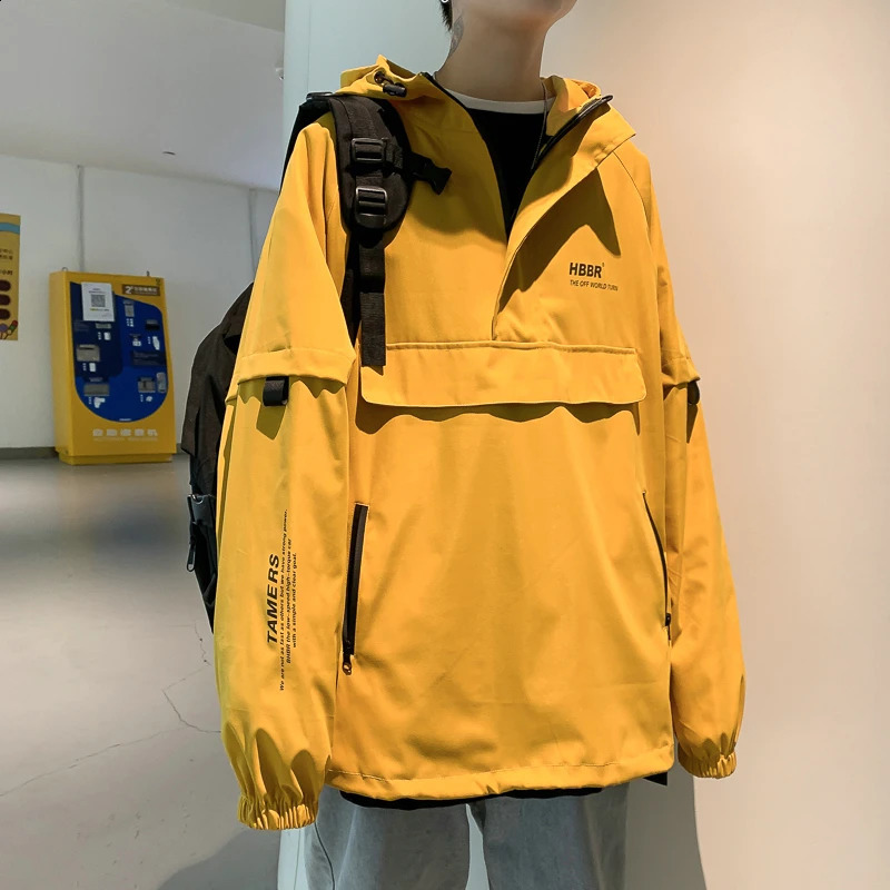 Autumn Street Mens Jacket Zipper Windproof Harajuku Thin Coat Loose 240904