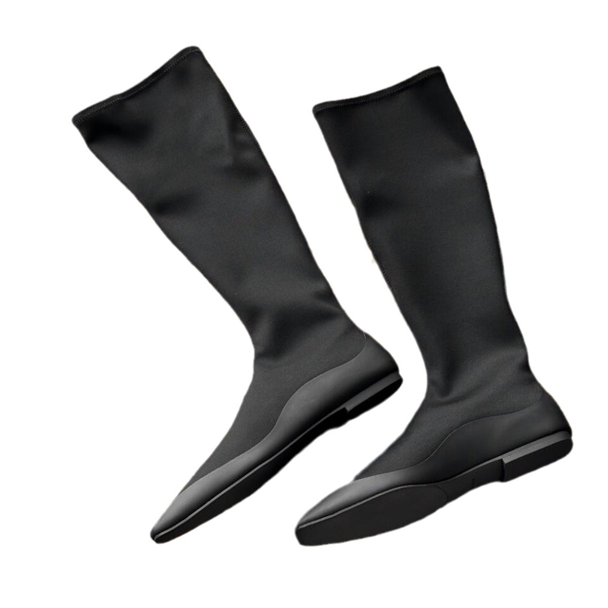 2024 Fashion Thick-soled Boots Autumn Winter New Leather Shoes Womens Knight High Boot Womens Classic Long Tube Elasticity Boots