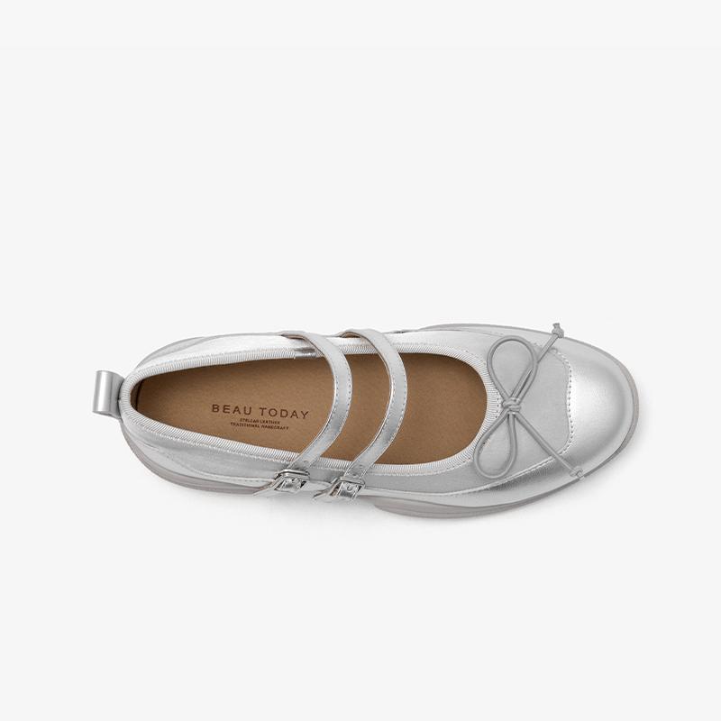 Mary BEAUTODAAY Janes Women Genuine Leather Butterfly-knot Decoration Buckle Straps New Fashion Sweet Ballet Shoes Ladies 25712 8ea1
