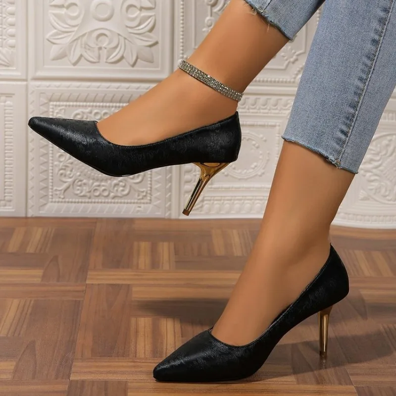 Super New 2024 High Stiletto Heels Pumps Women Solid Office ck Pointed Toe Party Shoes Woman 34-43 fa9f