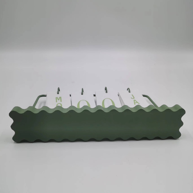 Stylish White-Green Desk Calendar for Time Management Efficiency