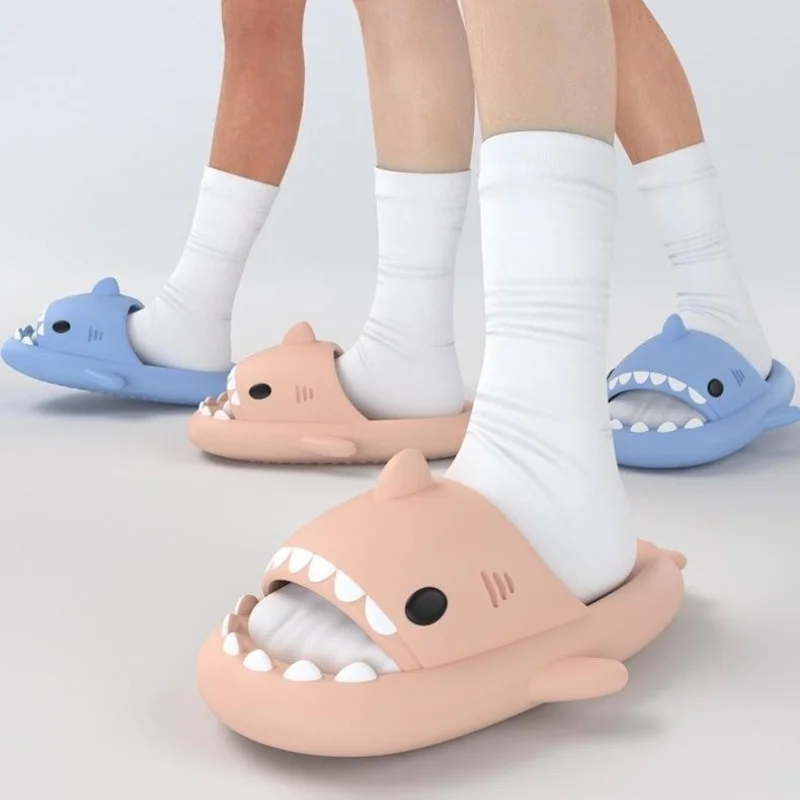 Sandals New Style Shark Slippers Women Summer Cute EVA Flip Flops Men Non-slip Sandals Indoor Outdoor Slides Girls Boys Beach Shoes H250212