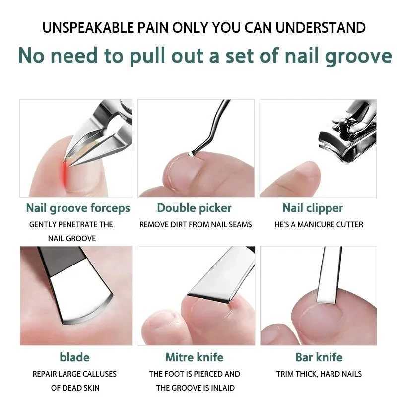 Nail Clipper Set for Paronychia Home Pedicure Tool Portable MENS High-grade Manicure Knife Dead Skin Scissors Y240904