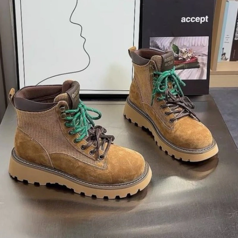 Station European Vintage Women's 2024 Autumn New Thick-Soled British Small Western Style Short Boots 9971 46c6