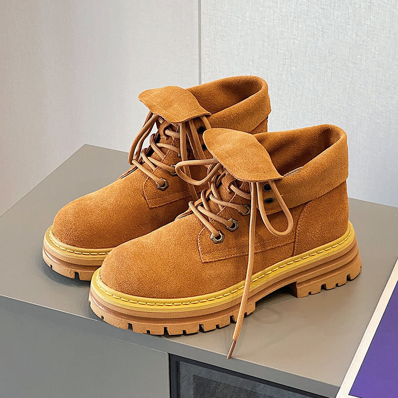 AIYUQI Motorcycle Shoes Women 2024 Autumn New Genuine Leather Platform Boots Women Couple British Style Retro Women Ankle Boots