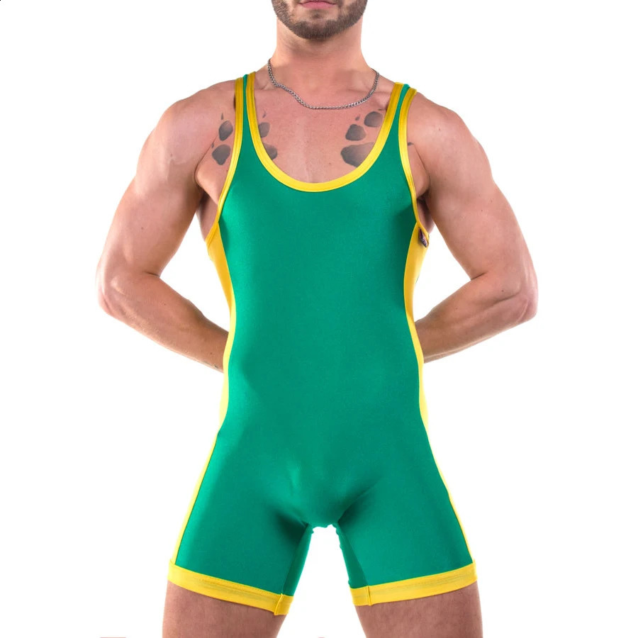 Wrestling Singlets Tummy Control Wear GYM Sleeveless Triathlon PowerLifting Clothing Running Skinsuit Classic Style Solid Color 240903