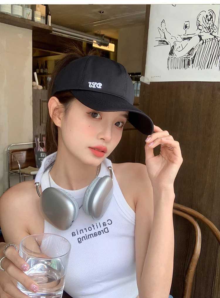Summer Sun Hat Empty Top Ponytail Baseball Hat Womens Solid Color Adjustable Outdoor Visual Leisure Sports Golf Tour Hat W240903