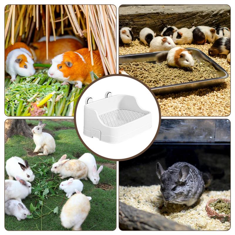 Large Capacity Pet Toilet with Buckle for Guinea Pigs Dangling Square Small Pet Litter Box Pet Cleanging Tools