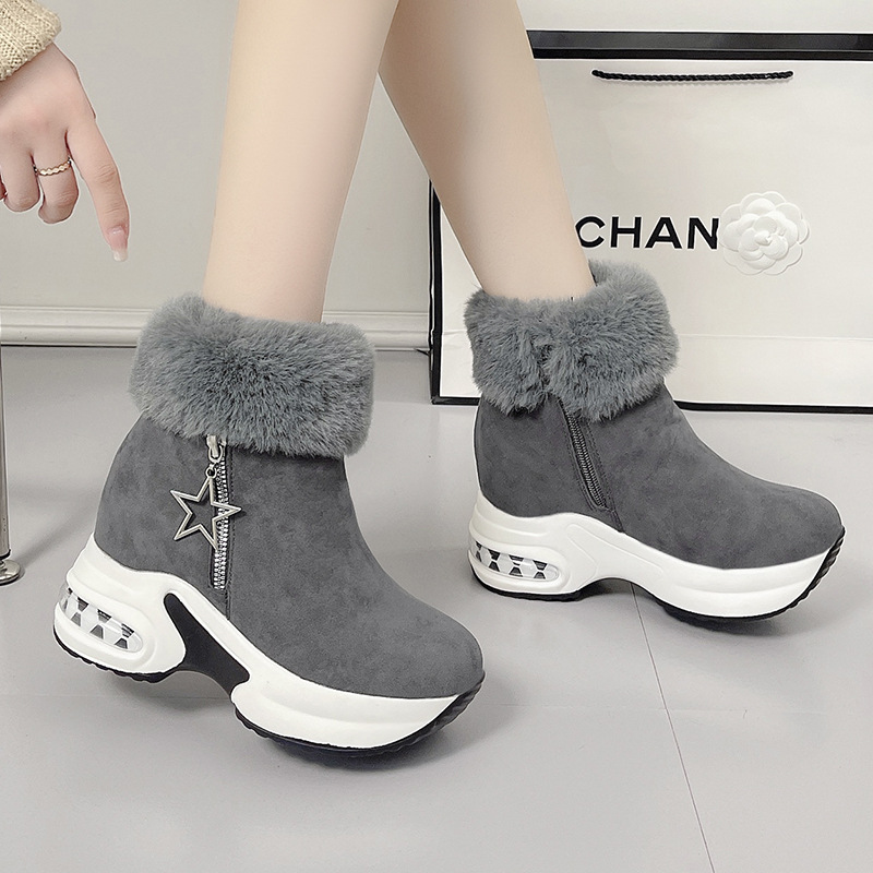 Ankle Women Boot Warm Plush Winter Shoes Woman High Heels Ladies Snow s Height Increasing 9b4a Increaing