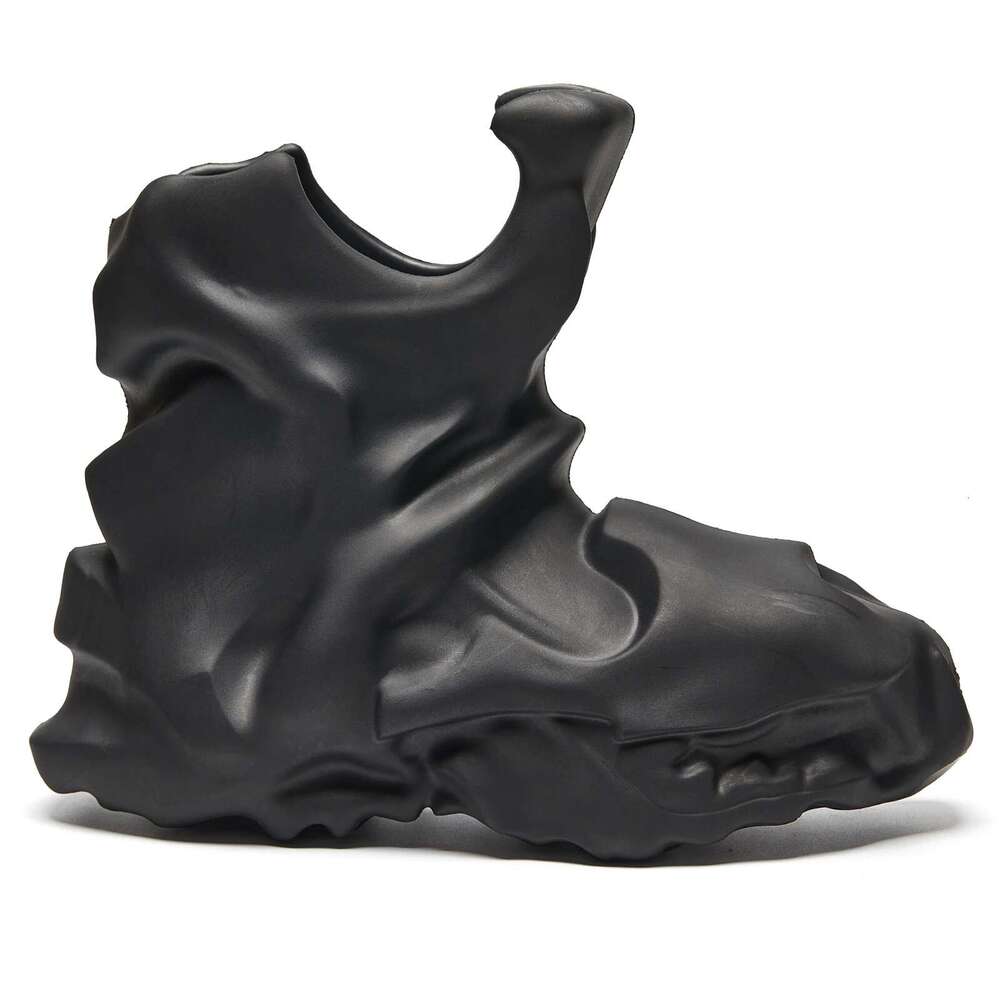 Mens New Autumn Winter Boots Thick Fashionable Oversized Street Rubber Mid Ankle White Male Shoes Motocycle Outdoor Waterproof