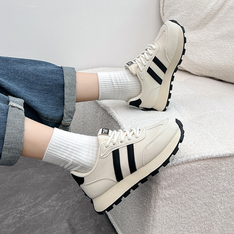 Women's Vintage Casual Shoes Lady Classic Sneakers Lace-up Flats ad61