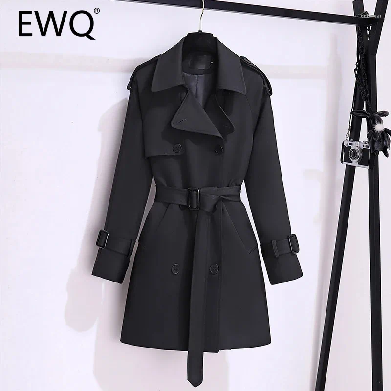 Women's Trench Coats Autumn Windbreaker For Women Versatile Long Sleeve Double Breasted Coat Fashion Female Designer Clothing