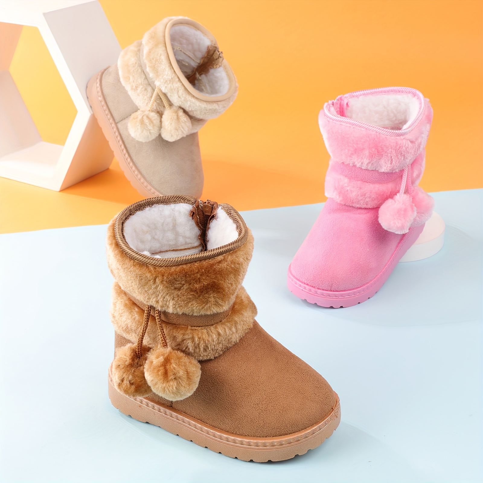 Cozy Trekking Snow Boots for Girls - Warm Fleece Lined, Non-Slip, Plush Comfy, Waterproof, Breathable, and Insulated Winter Hiking Shoes for Outdoor A