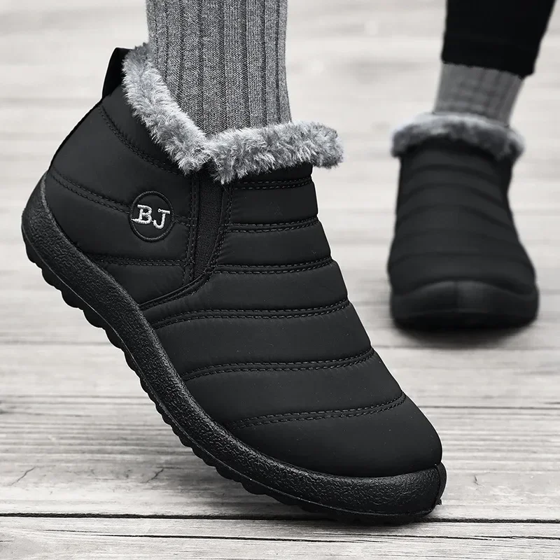 Winter Men's New Couple Plush Cotton Warm Casual Walking Shoes Snow Ankle Boots Botas Para Hombre 978f
