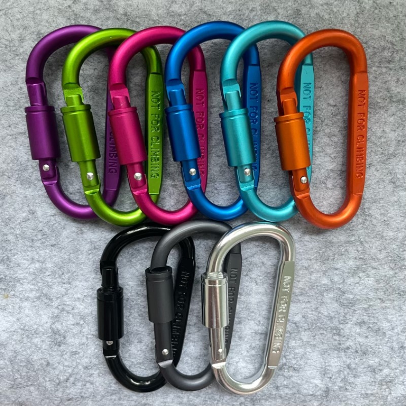 Colorful Thick 8cm D-Type Flat Belt Lock for Mountaineering - Wholesale Aluminum Alloy Carabiner