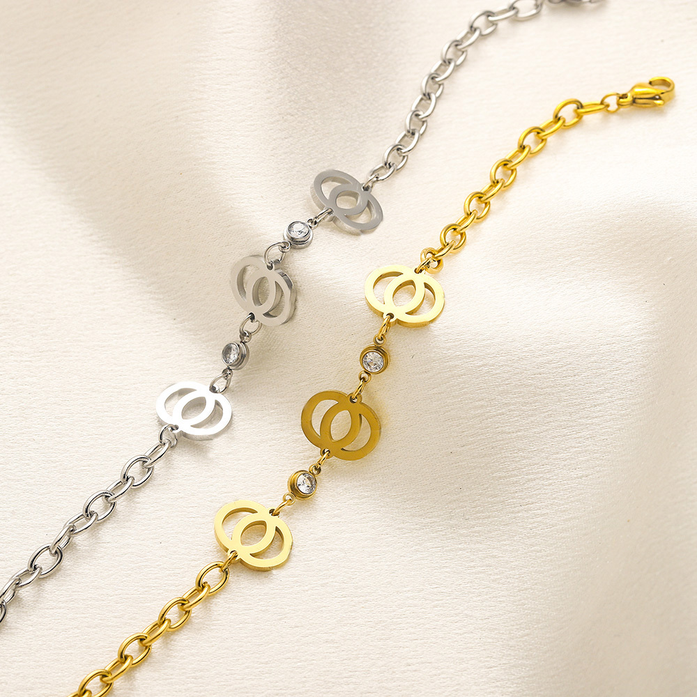 Designer Bracelet Bangle Top Quality Lovers Gift Bracelet Women's Romantic Fashion Jewelry Accessories Wedding Party Luxury Jewelry Crystal Letter Chain Bracelet