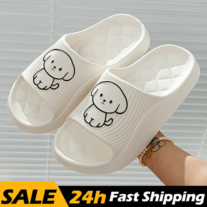 Couple Cute Pillow Slippers Female Summer Wear 2024 New Bathroom Bath Non-Slip Indoor Home Eva Thick Bottom Sandals 5ba4