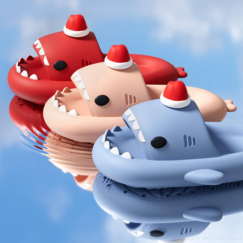 2025 new Detachable 2pcs Fins For Summer Adult Kids Shark Slippers Shoes Charm Accessories Ice Cream Panda Strawberry Xmas cd7d