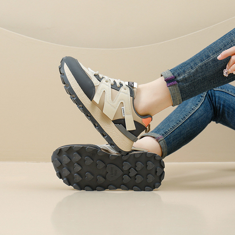 Patchwork Fashion Women's Casual Lady Classic Vintage Running Shoes Sneakers Lace-up Flats 70dd