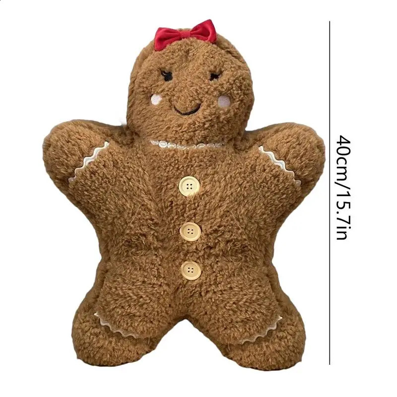 Christmas Decoration Toys Cute Gingerbread Man Plushie Toy Biscuit Man Doll Cartoon Soft Pillow Cushion Home Decor Kids Gift 240904