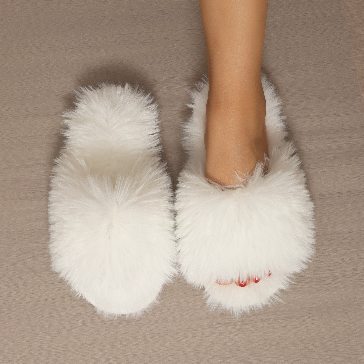 Slippers Women's Winter Long Fuzzy Slippers Indoor Plush Slippers New 2024 Autumn/Spring Collection