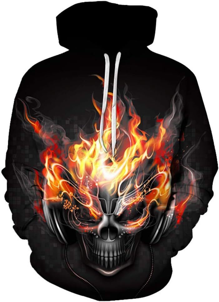 Halloween Hoodie for Mens Womens Unisex 3D Digital Printed Hoodie Novelty Skull Sweatshirt Pullover Hoodies sweatshirt fashion