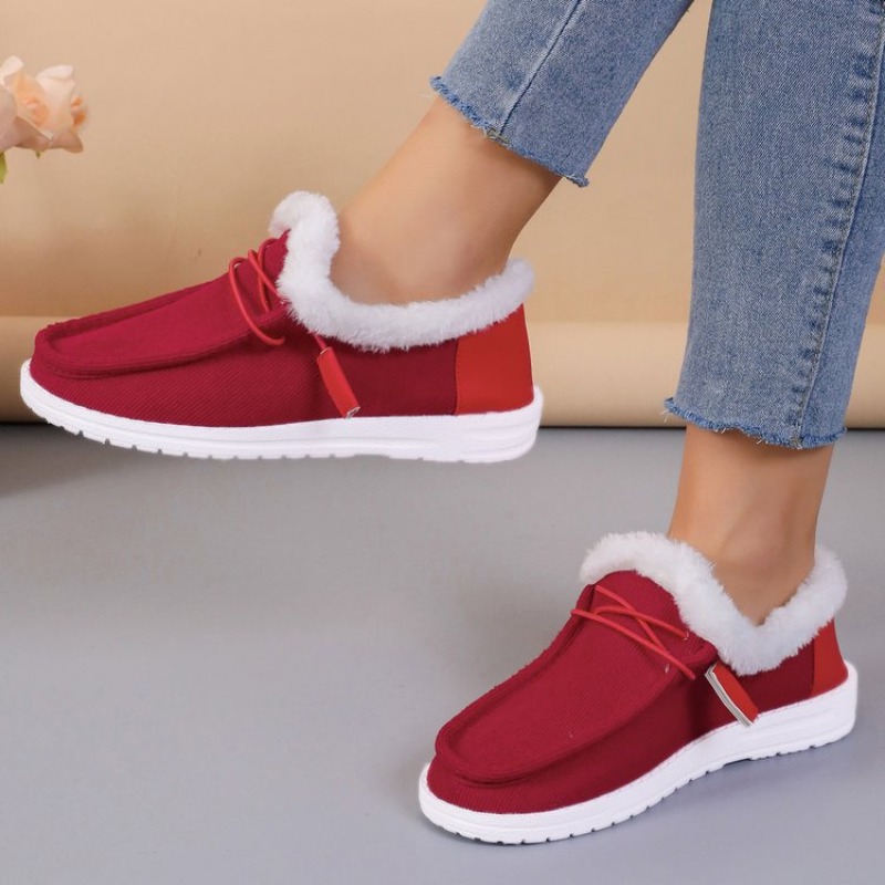 Winter 2024 Snow Short Plush Warm Non-slip Fashion Flat Plus Veet Casual Pull-on Womens Ankle Boots 87e3