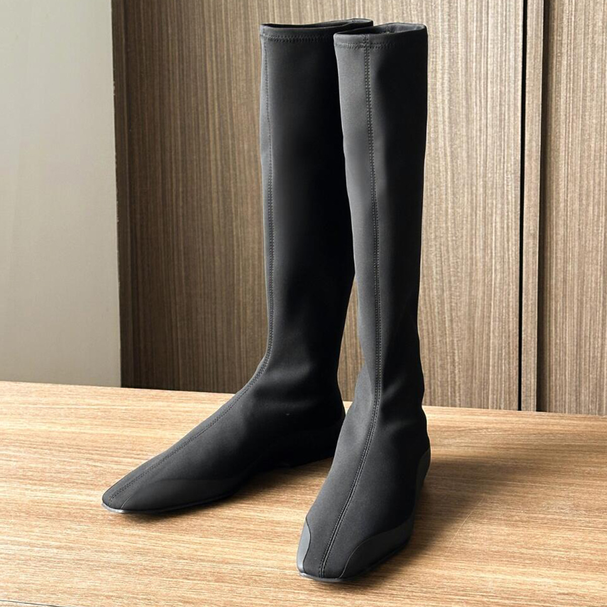 2024 Fashion Thick-soled Boots Autumn Winter New Leather Shoes Womens Knight High Boot Womens Classic Long Tube Elasticity Boots