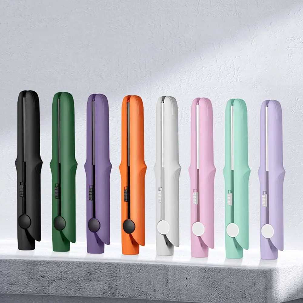 2-in-1 Mini Curling Wand Flat Iron Hair Straightener Mini Dual Purpose Curling Iron for Short Hair Travel Size Curling Iron W250610