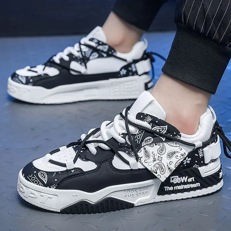 Version Korean Men Casual Spring Fashion Versatile Thick Sole Comfortable Board Outdoor Travel Sports Shoes 8a62