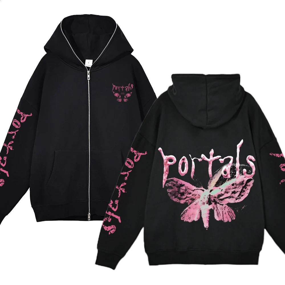Melanie Martinez Portals Hoodie Full Zip Up Hoodies Y2K Hip Hop Streetwear Men Woman Oversized Jackets Casual Fleece Sweatshirts 240904