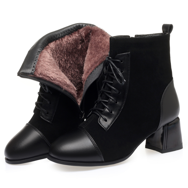 AIYUQI Women's Ankle Boots Genuine Leather 2024 New British Style Autumn Dress Boots Women Large Size Booties Ladies