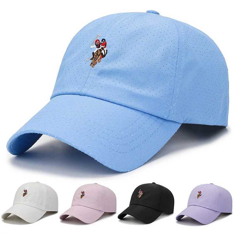 Ball Caps American Polo Association Breathable Quick Drying Couple Baseball Hat Fashion New Lightweight Mesh Sweater Mens and Womens Sun Hat T240904