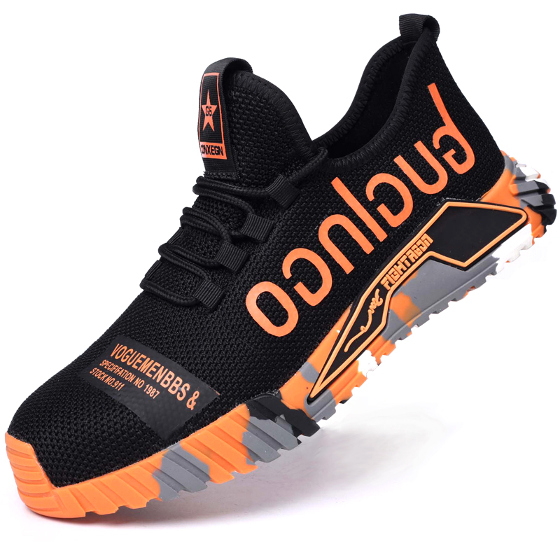 Safety Non-slip Men Anti-smash Anti Puncture Work Steel Toe Sneakers Fashion Indestructible Shoes Protective Boots 22fe