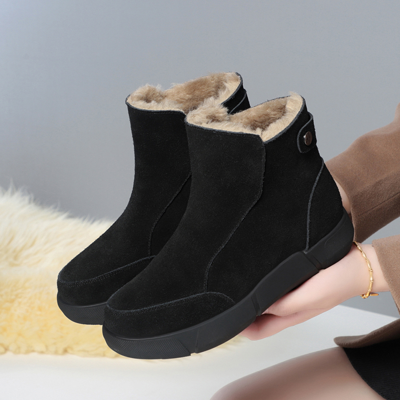 AIYUQI Snow Boot Women 2024 Winter New Suede Genuine Leather Women Short Boots Natural Wool Warm Non-slip Women's Ankle Boots