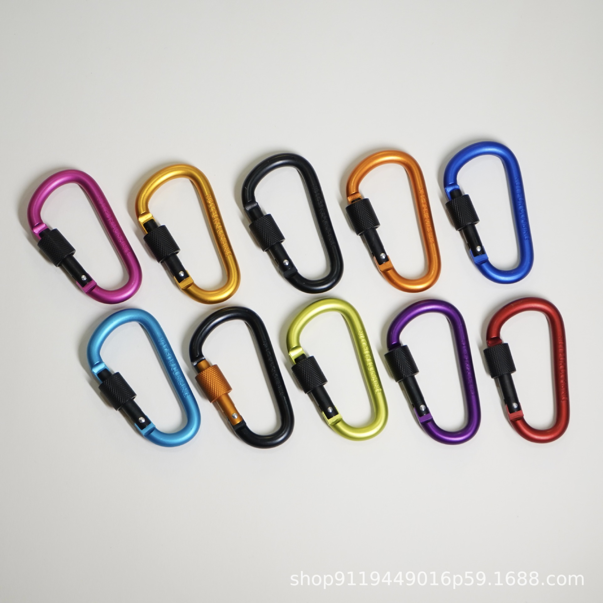 Strong 8cm D-Type Climbing Snap Hook with Safety Lock for Outdoor Activities