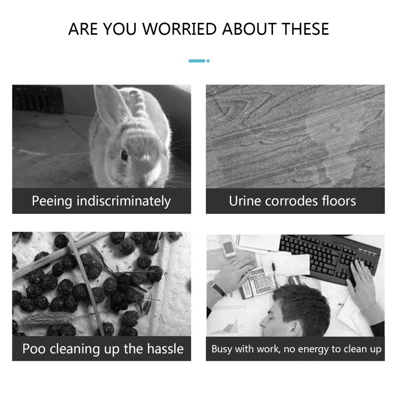 Extra Large Rabbit Litter Box Trainer Rabbit Toilet Small Animal Potty Bunny Litter Pan Box for Adult Guinea Pig Rats Chinchilla