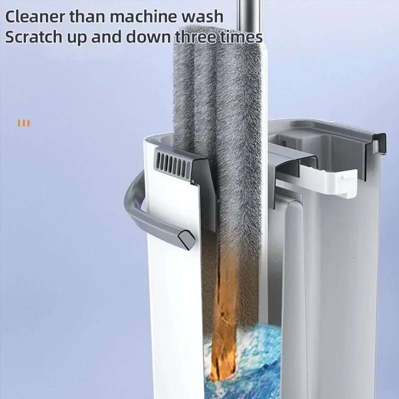 or Magic Flat Squeeze with Bucket Hand Free Lazy Microfiber 360 Rotating Self-Wringing Mop House Cleaning
