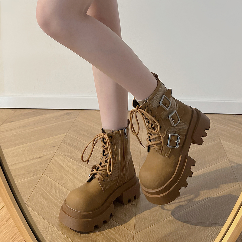 New 2024 Thick-soled Non-slip Dual-purpose Ankle Retro Women's Winter Shoes Motorcycle Boots D341 09fe