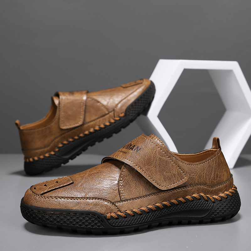 Handmade Leather Men Shoes Casual Comfortable Men Loafers Slip On Leather Shoes Men Flats Hot Sale Outdoor Walking Shoes Man