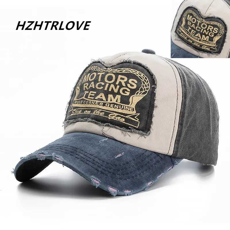 High quality washing cotton damaged baseball cap motor snap cap hip-hop dad cap suitable for men women grinding multi-color bones W240903