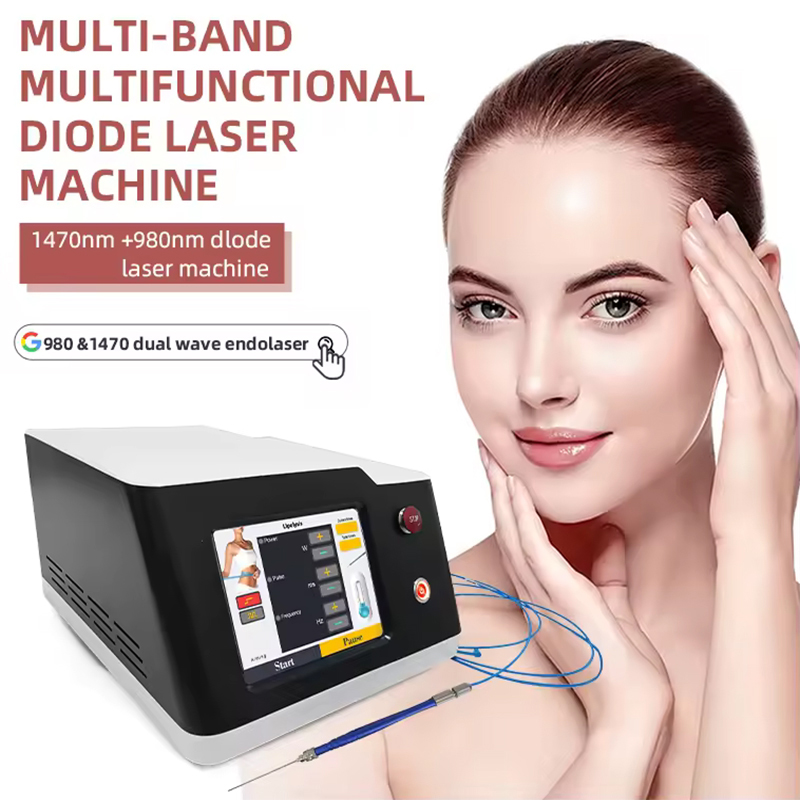 Professional 980nm +1470nm Diode Laser Lipolysis Machine Endolifting Fiber Optical Fat Removal Beauty Equipment