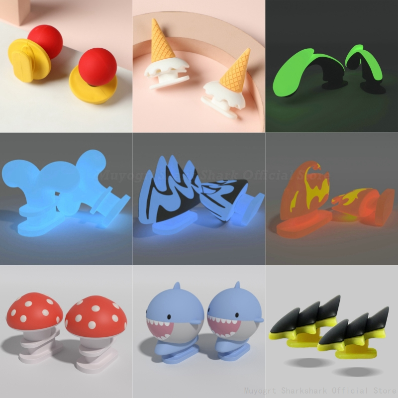 2025 new Detachable 2pcs Fins For Summer Adult Kids Shark Slippers Shoes Charm Accessories Ice Cream Panda Strawberry Xmas cd7d